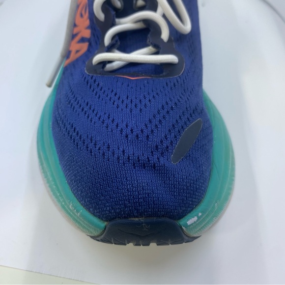 HOKA One One Bondi 8 Running Shoes Navy Teal Orange Women’s Size 9.5 - Picture 2 of 12